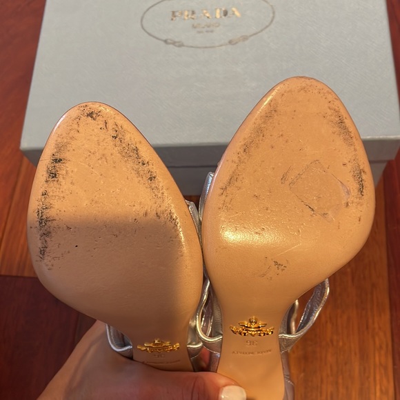 Prada silver sandals size 36 - like new condition - Picture 6 of 8